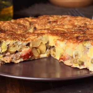 Tortilla de papas con chorizo