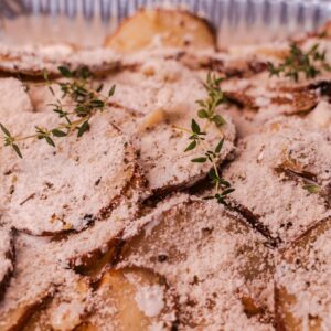 Papas panaderas a la crema de queso brie