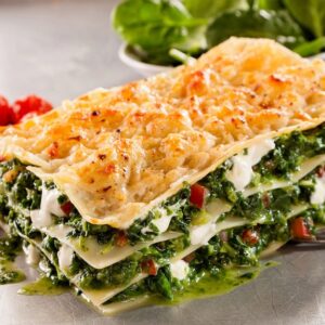 Lasaña de pollo y verduras